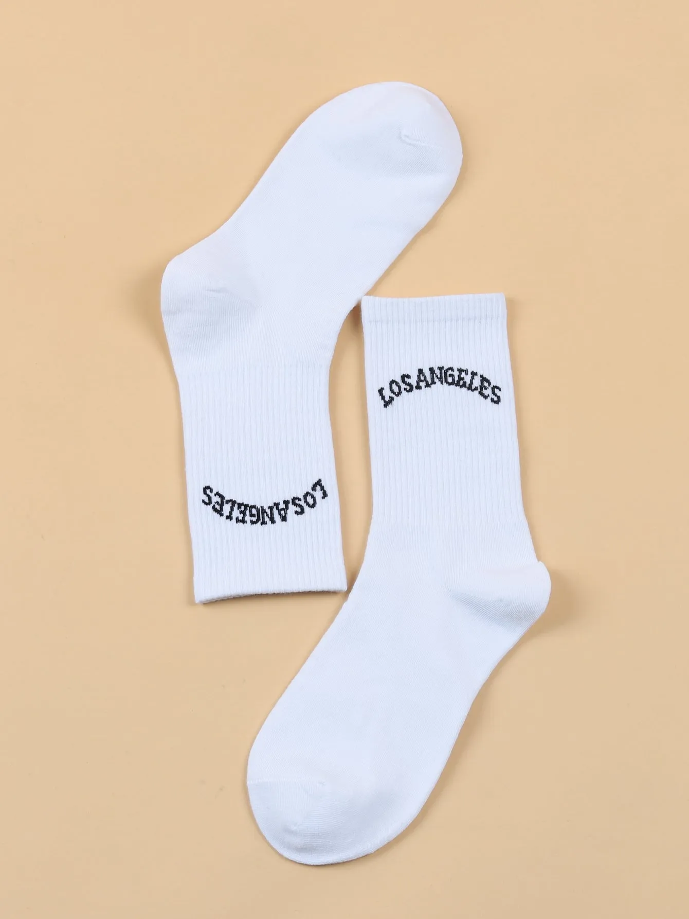 Los Angeles White Crew Socks Silly Socks for Men Funky Socks Funny Socks Novelty