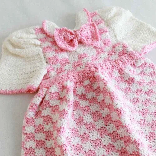 Madeline Pink Check Outfit Crochet Pattern