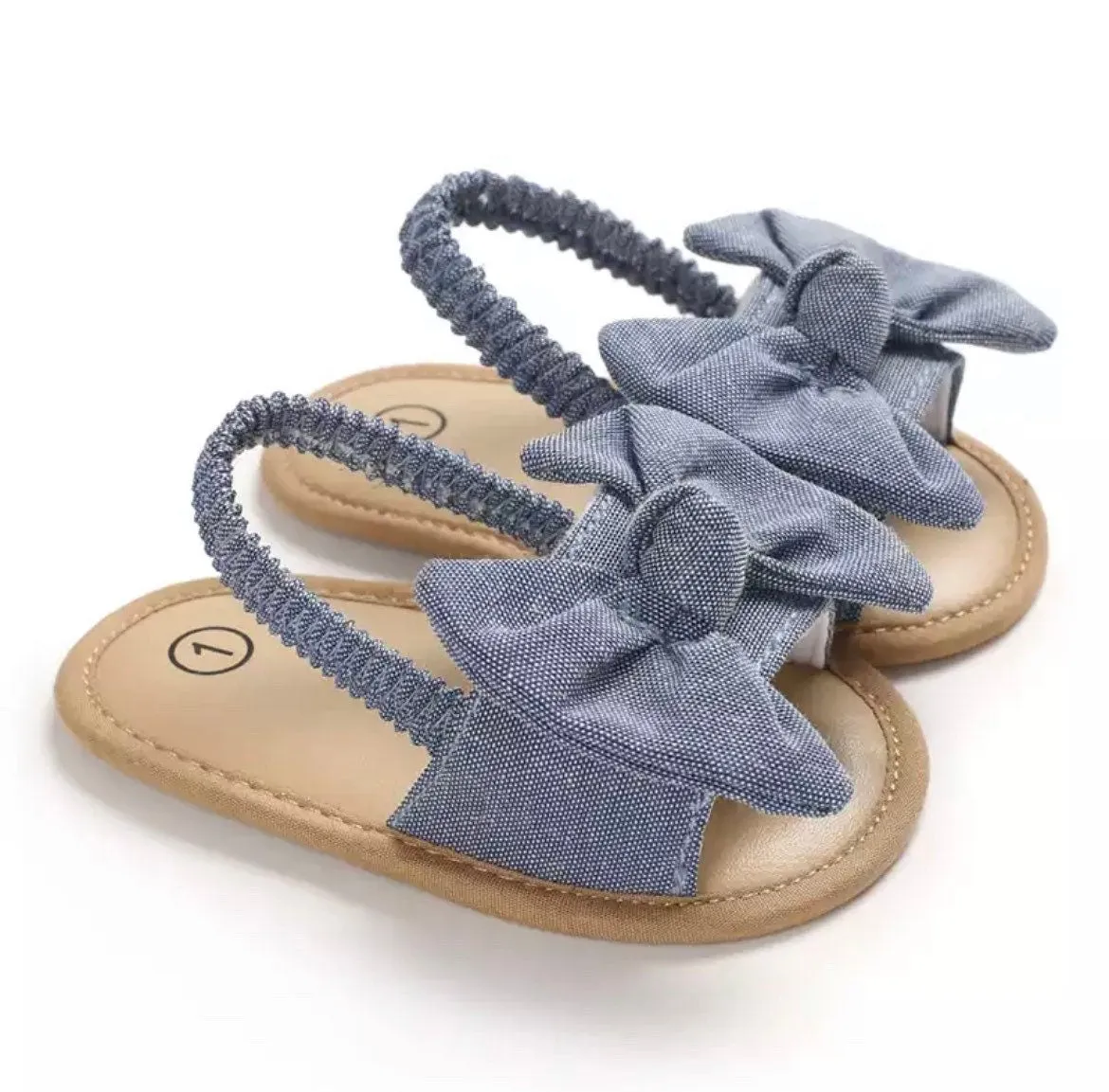 Maria - Baby Girl Cotton Bow Sandals