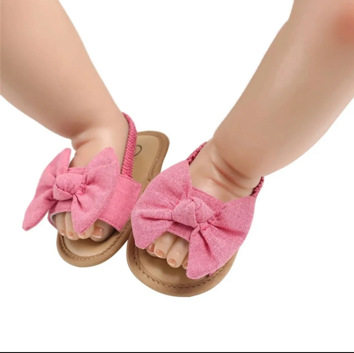 Maria - Baby Girl Cotton Bow Sandals