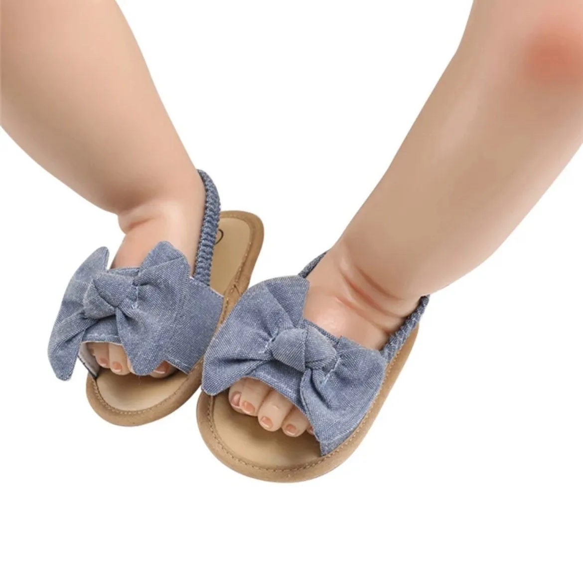 Maria - Baby Girl Cotton Bow Sandals