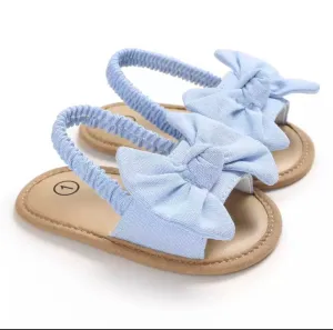 Maria - Baby Girl Cotton Bow Sandals