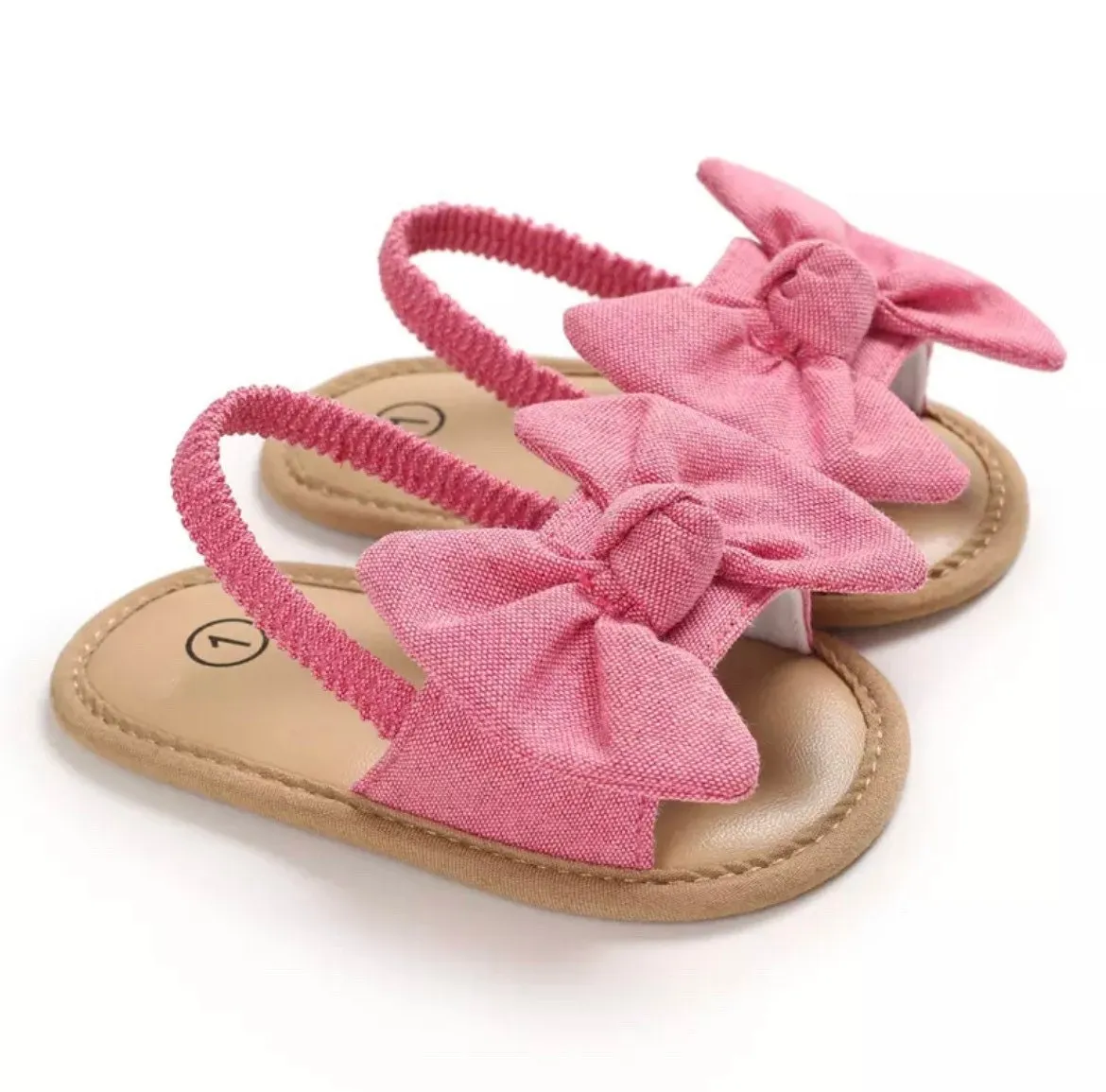 Maria - Baby Girl Cotton Bow Sandals