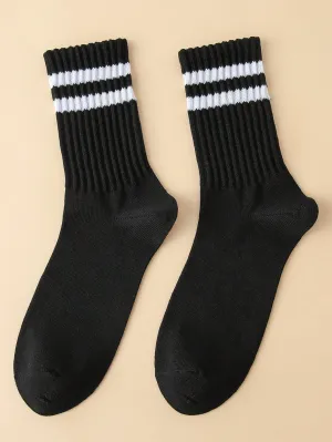 Men Striped Pattern Crew Socks Silly Socks for Men Funky Socks Funny Socks