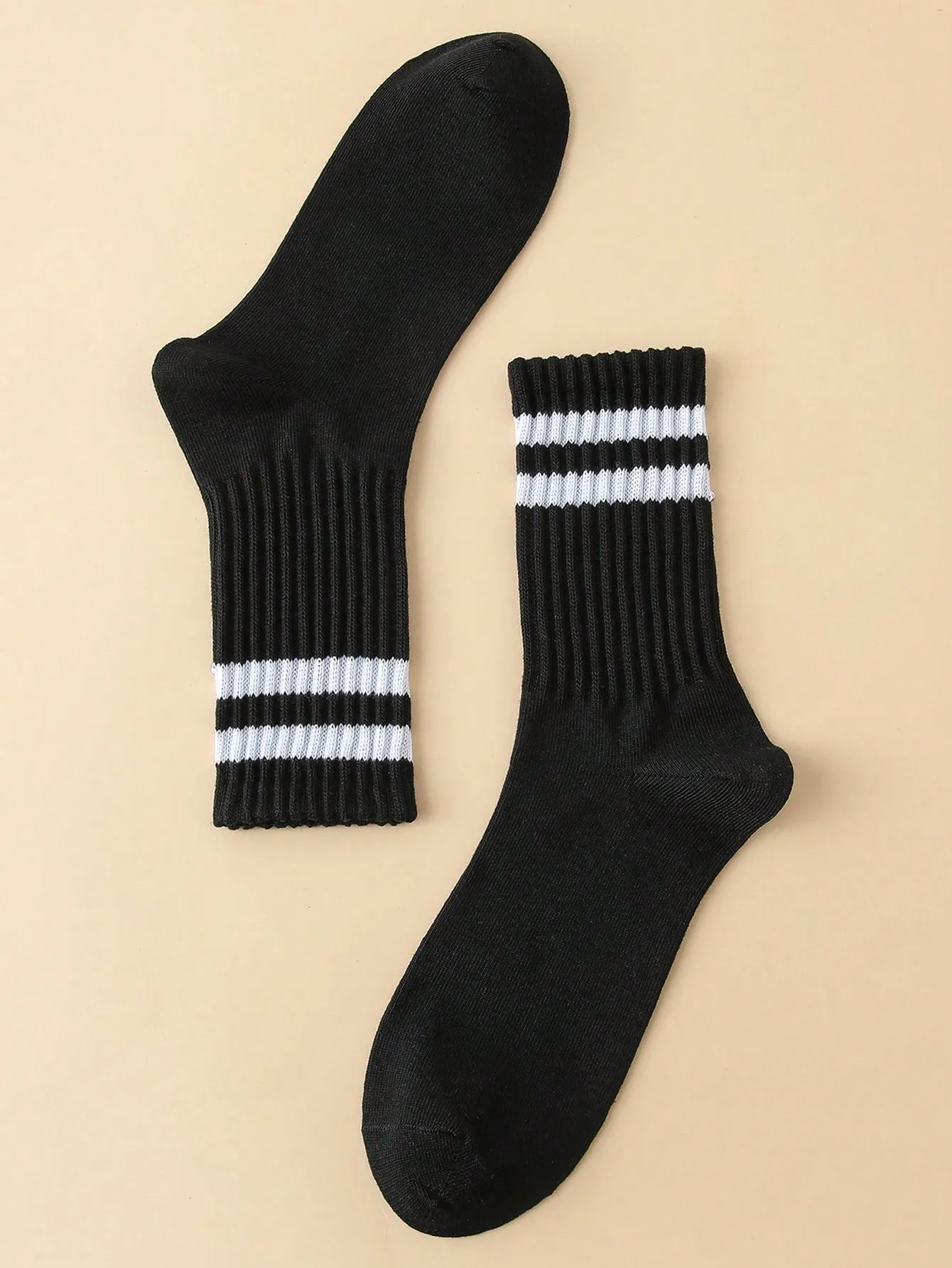 Men Striped Pattern Crew Socks Silly Socks for Men Funky Socks Funny Socks