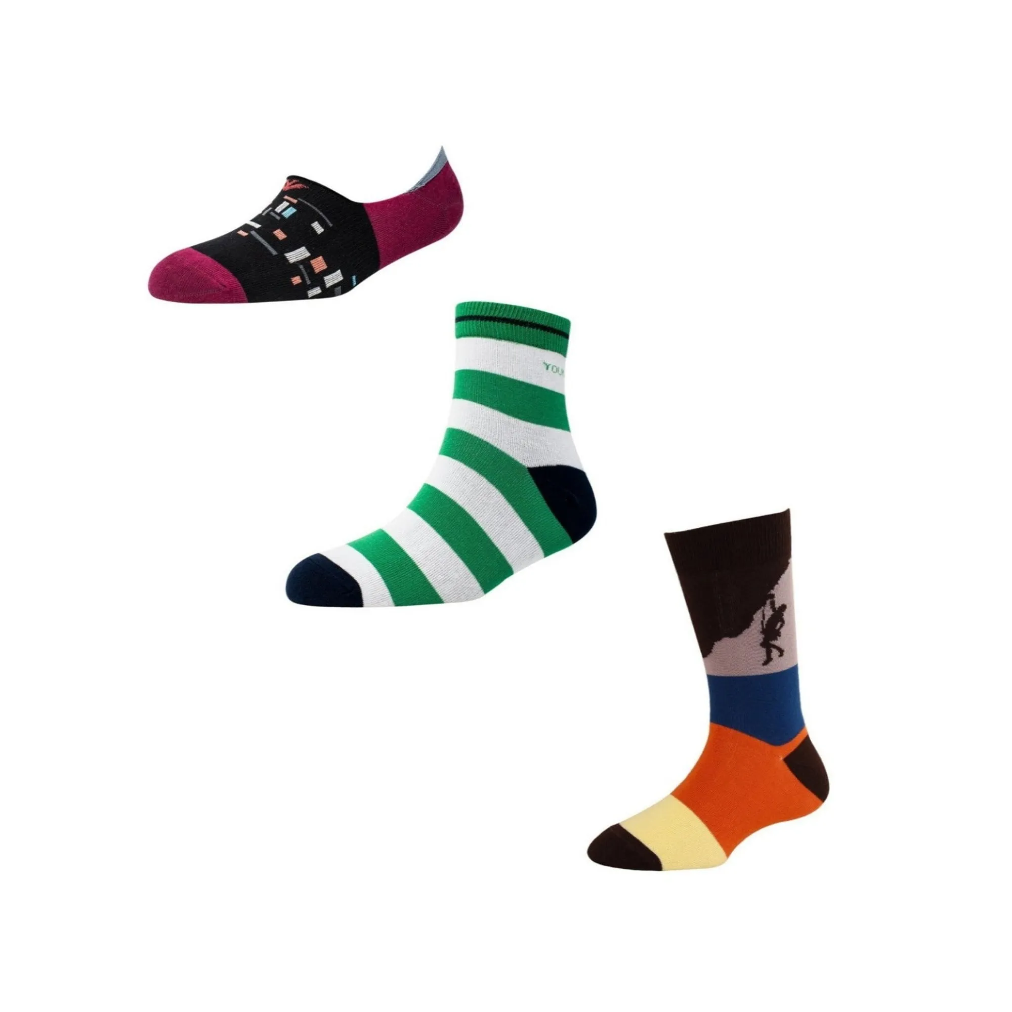 Men's MX02 Pack of 3 Assorted Socks