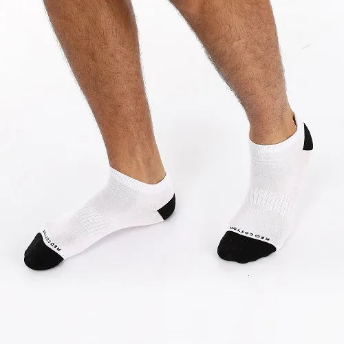 Men's White & Black Ankle Socks