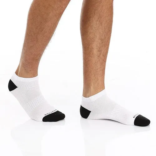 Men's White & Black Ankle Socks