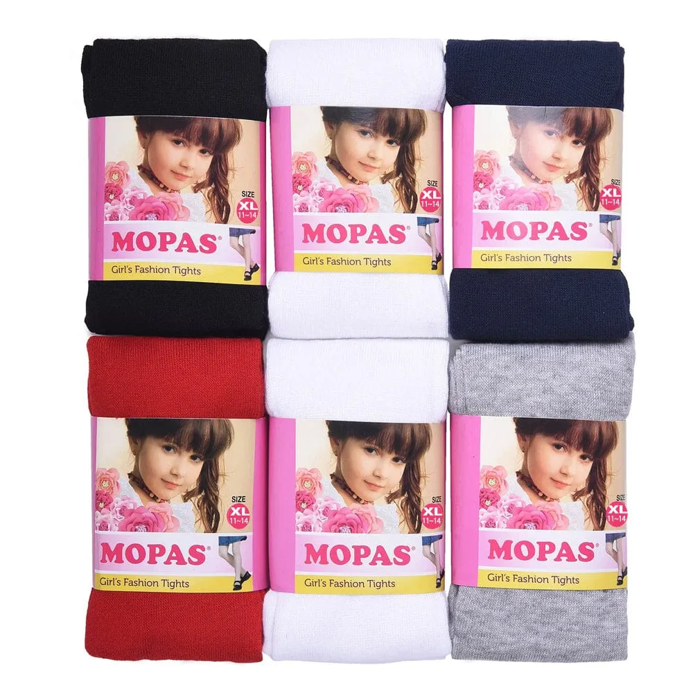 MOPAS Girl's Plain Tight Assorted Color - X Large (12 units)