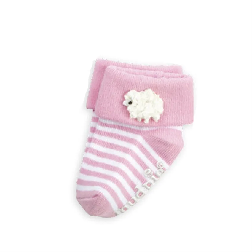 Mud Pie Blue or Pink Lamb Socks