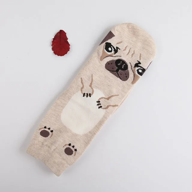 New Design women lovely dogs Socks cute cartoon sox South Korean style Fashion Cotton Printing Tube Socks floor meias Socks