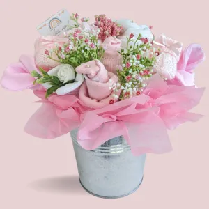 New Mum Gift - Baby Sock Bouquet (Pink)