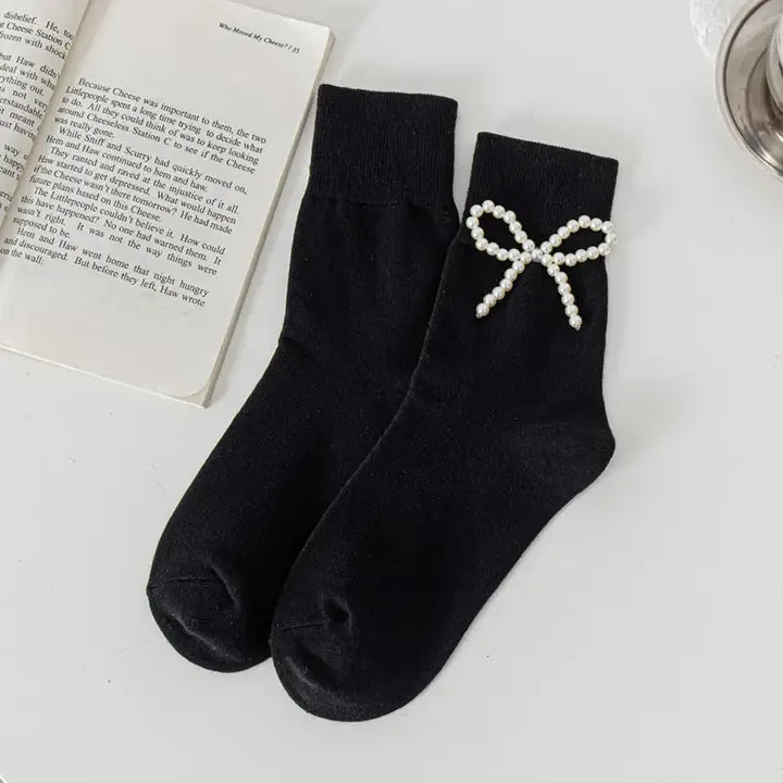 PEARL BOW SOCKS