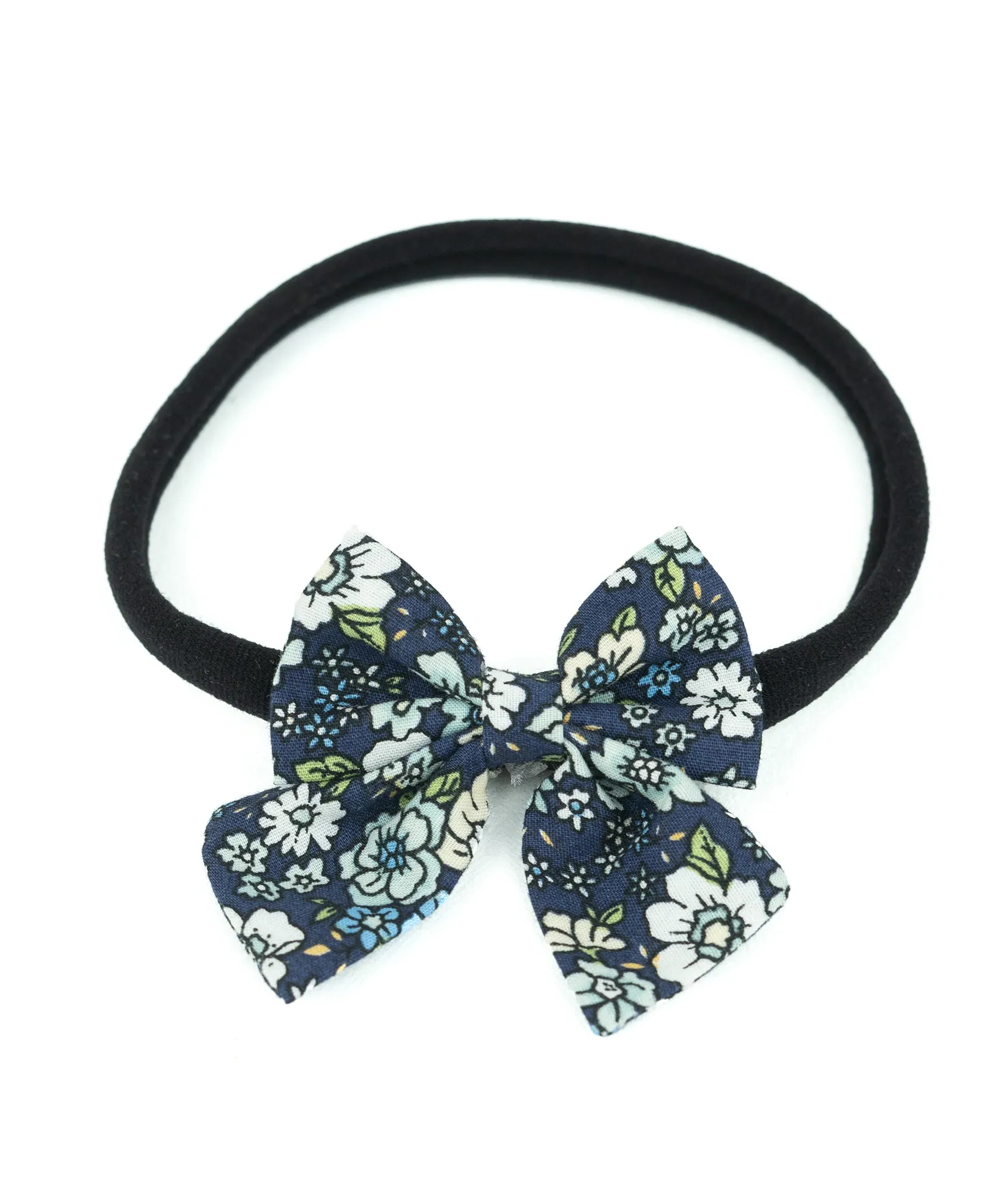 Petite Floral Headband Set- Dark Blue & Light Green