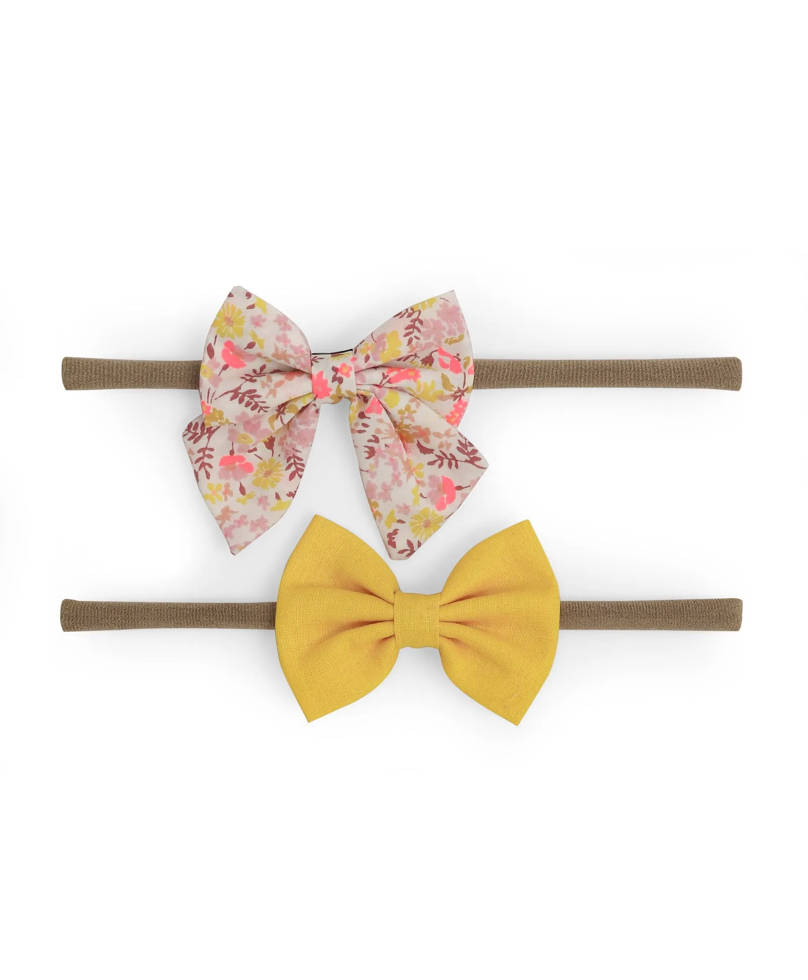 Petite Headband Set - Floral & Yellow