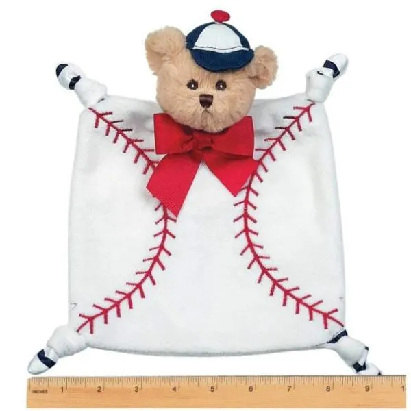 Plush Stuffed Animal Lovey Security Blanket Wee Lil' Sluggler Baseball Blankie - 4 Pack