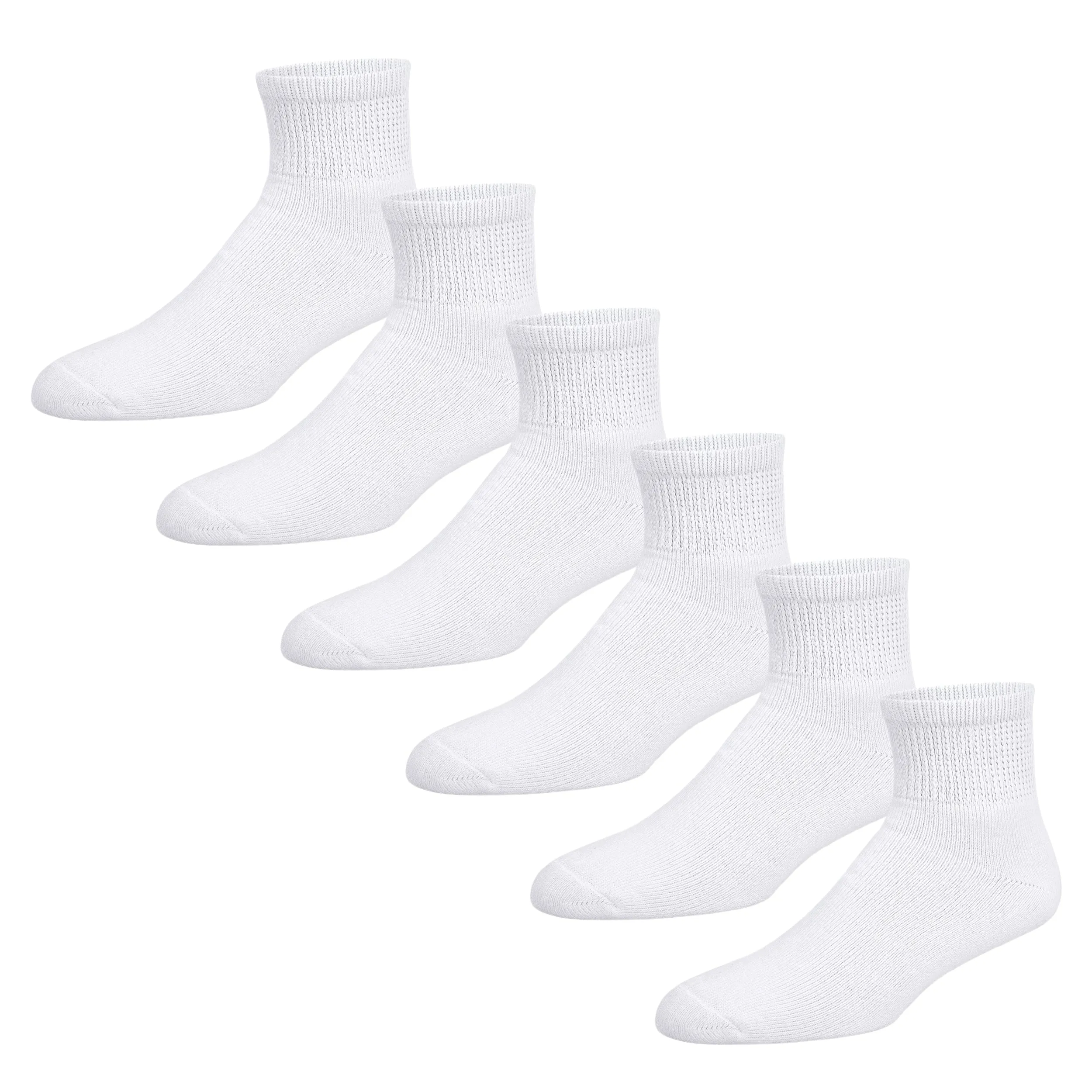 Premium Women’s Soft Breathable Cotton Ankle Socks, Non-Binding & Comfort Diabetic Socks Fits Shoe Size 6-10, 6 Pairs