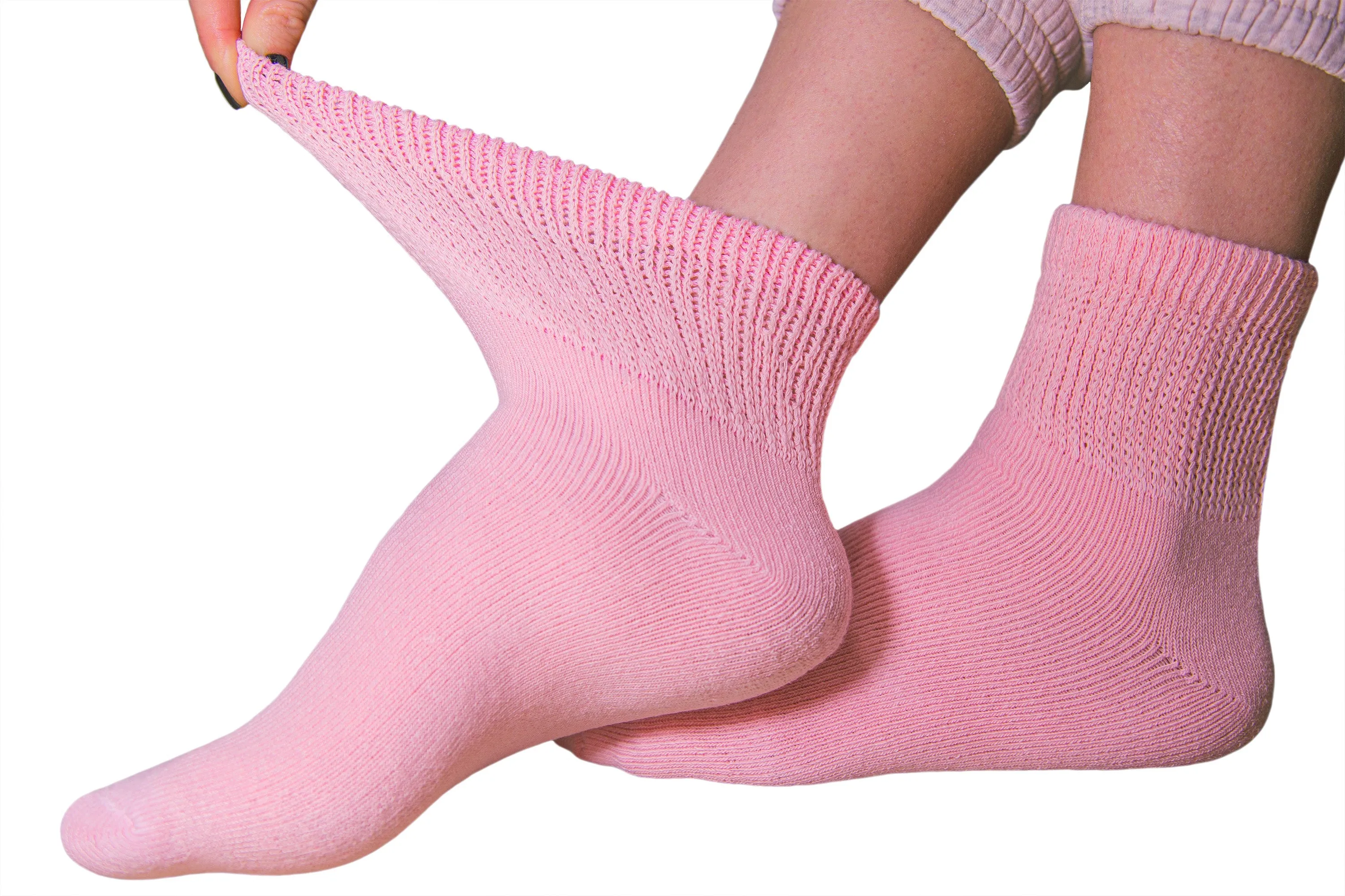 Premium Women’s Soft Breathable Cotton Ankle Socks, Non-Binding & Comfort Diabetic Socks Fits Shoe Size 6-10, 6 Pairs