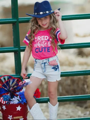 Red White And Cute Short Set