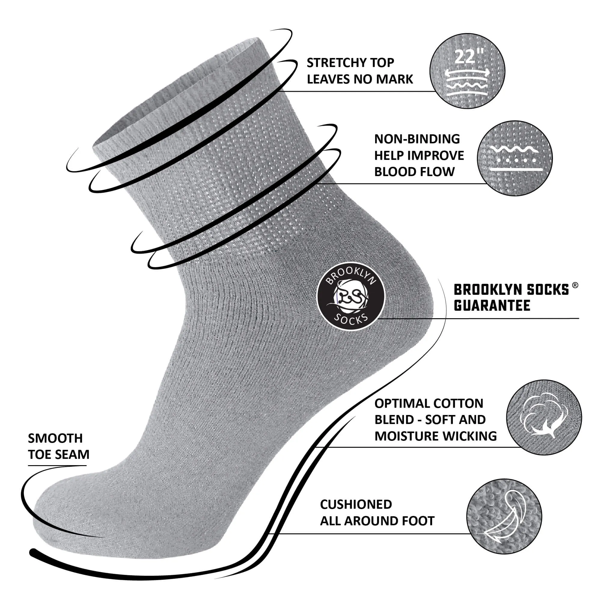 Ringspun Cotton Diabetic Ankle Socks