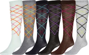 Sakkas Ladies Cute Colorful Design or Solid Knee High Socks Assorted 6-Pack