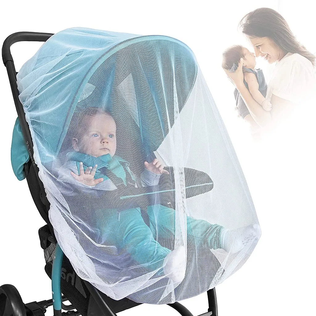 SNOWIE SOFT® Mosquito Net for Baby Carriage Stroller Pram, Carriers, Car Seats, Cradles, Mosquito Net for Pram for Baby/Kids 0 to 3 Year (White)