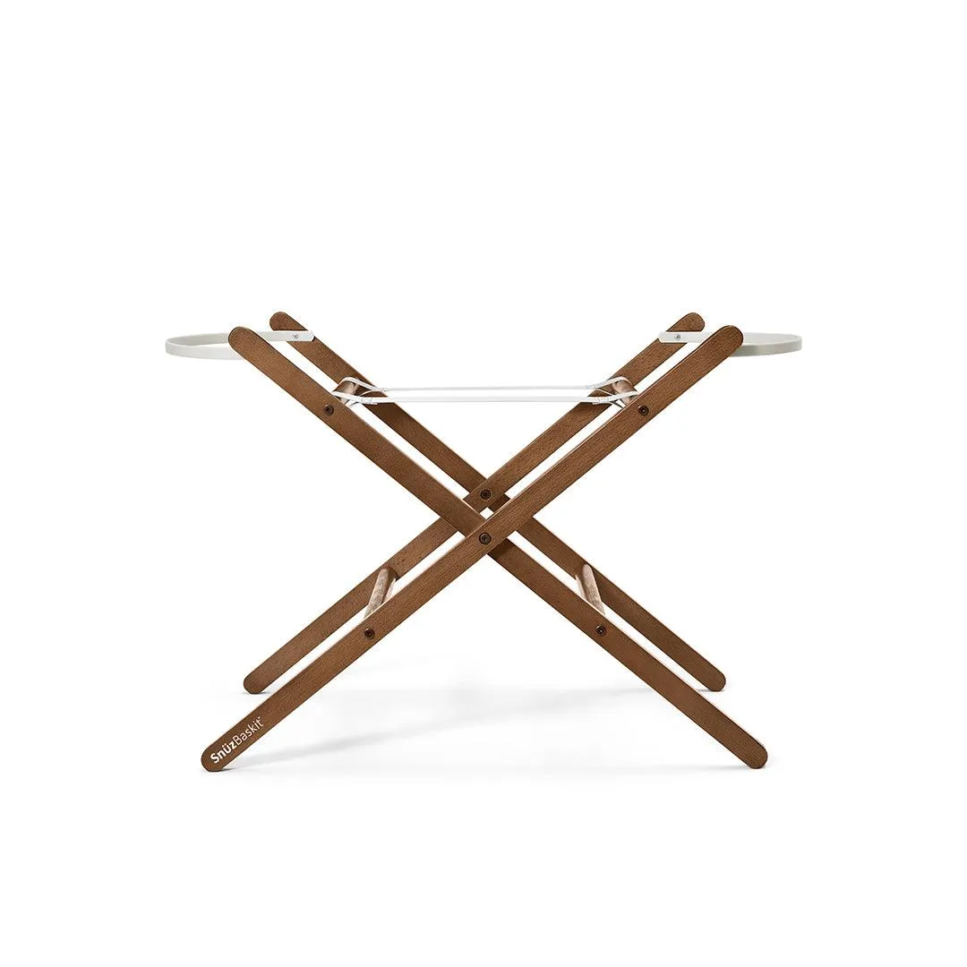 SnuzBaskit Barley Moses Basket   Walnut Stand - Barley / Walnut