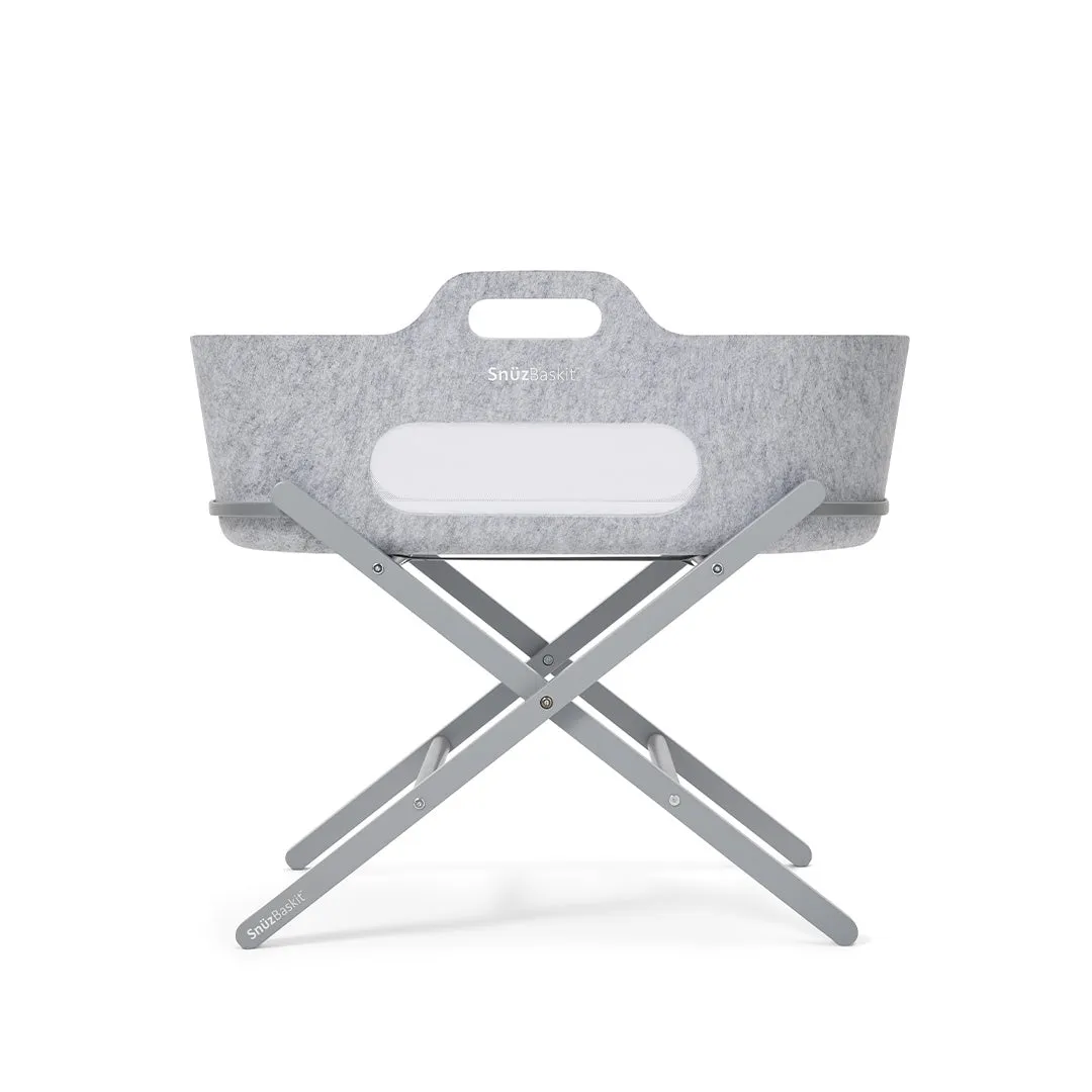 SnuzBaskit Moses Basket   Stand Set - Dove Grey/Light Grey