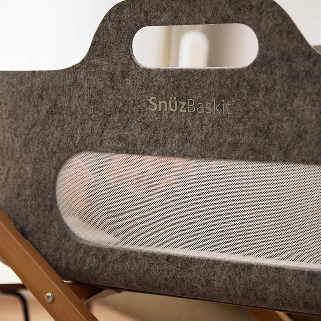 SnuzBaskit Moses Basket   Stand Set - Natural/Dark Grey