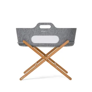 SnuzBaskit Moses Basket   Stand Set - Natural/Dark Grey