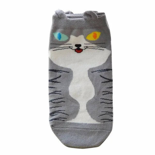 Socks Women Cartoon Cute Cat Keep Warm Cotton Footprints anti-foot Floor Socks For the season