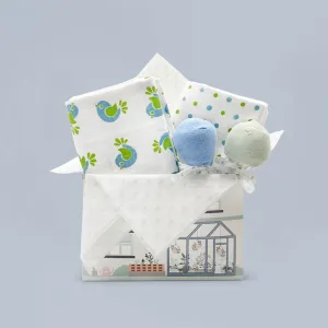 Swaddles and Socks New Baby Gift Set, Blue