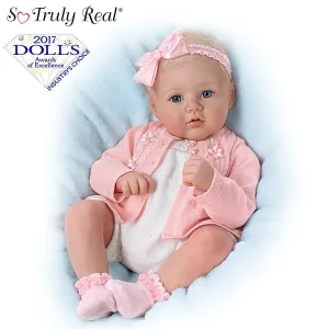 The Ashton - Drake Galleries Annika Perfect in Pink So Truly Real® Lifelike Baby Girl Doll Weighted Fully Poseable with Soft RealTouch® Vinyl Skin by Master Doll Artist Marissa May 18-inches