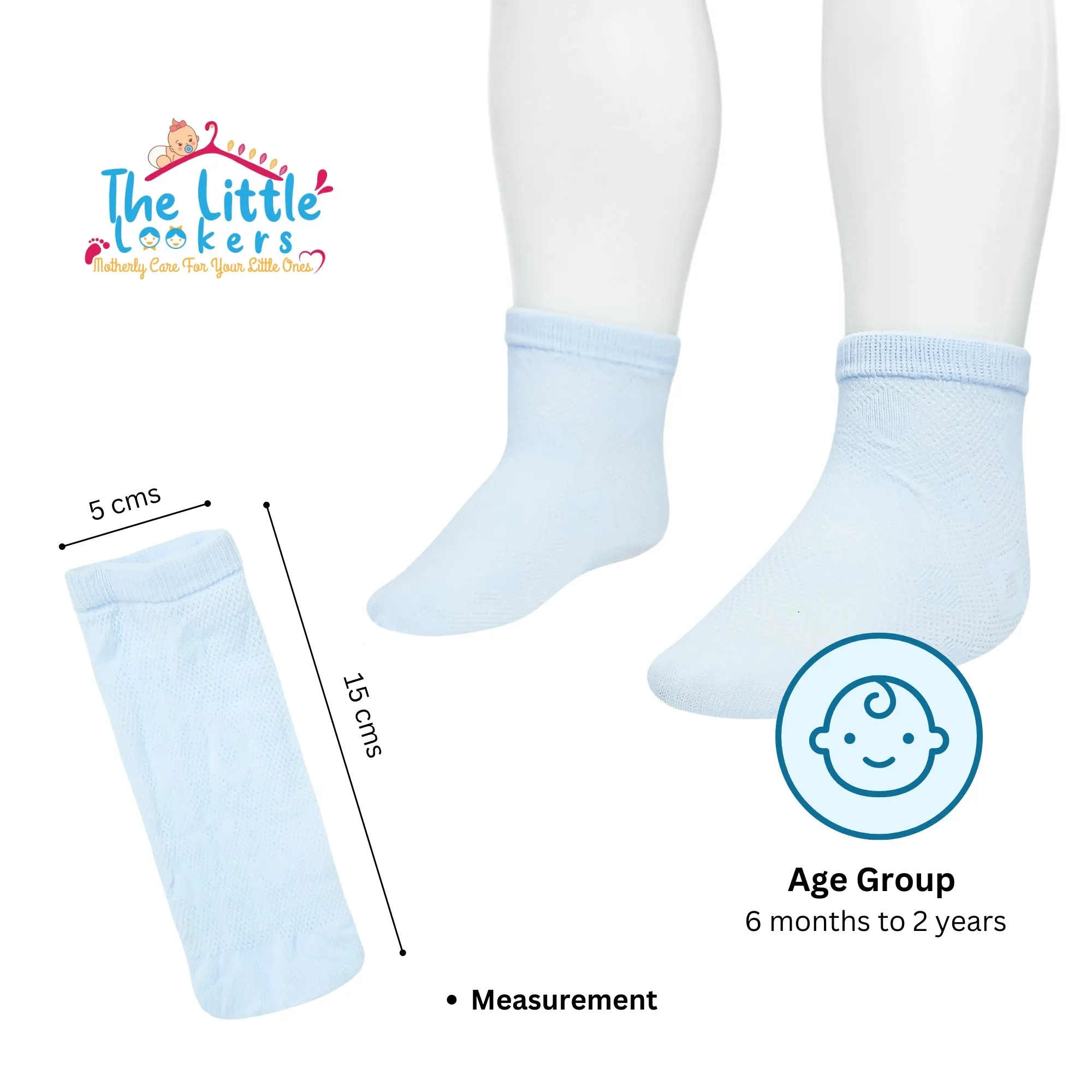 THE LITTLE LOOKERS Colorful Cotton Baby Socks Set for Baby Boys & Baby Girls (6 Months-2 Years) Set of 5 - Multicolor