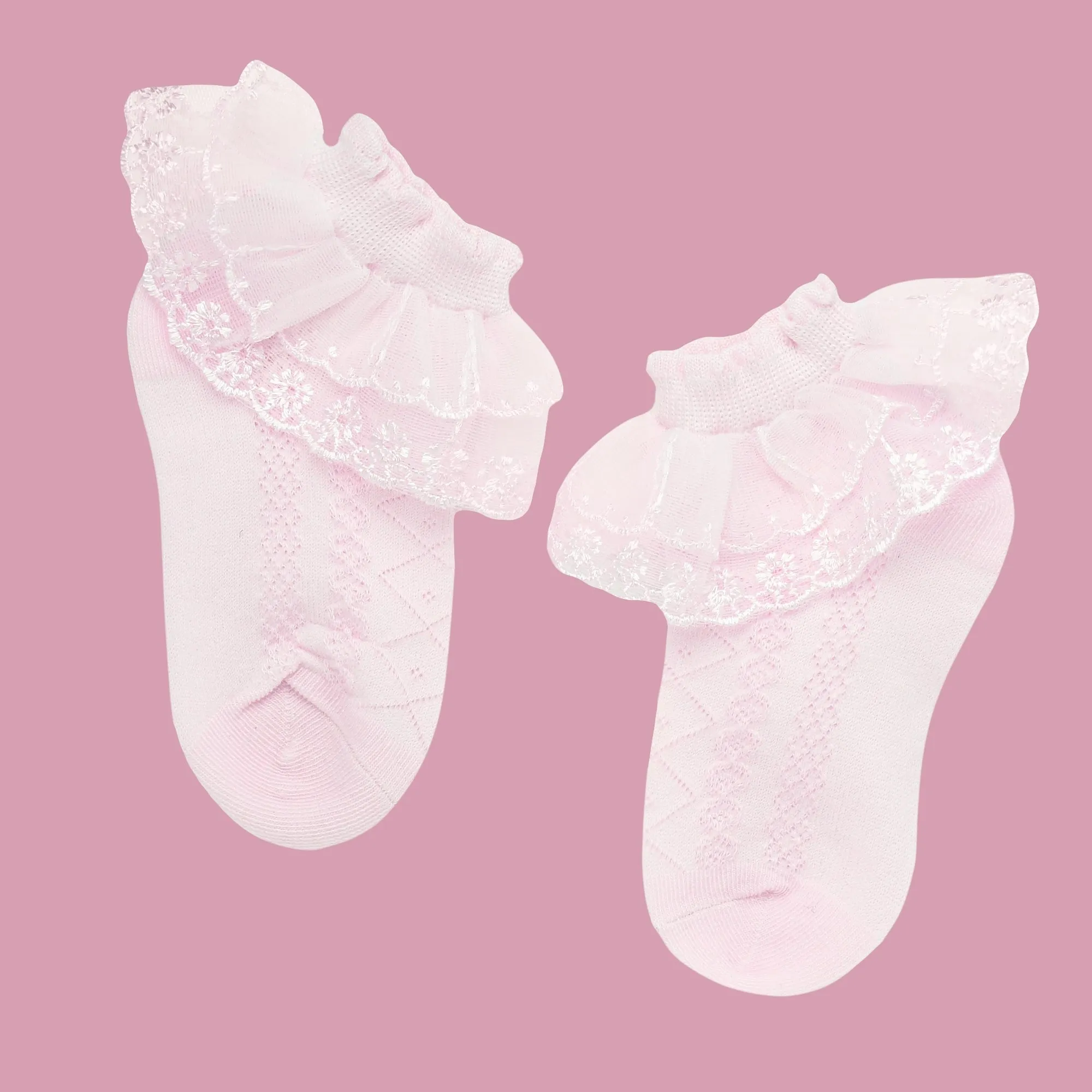 THE LITTLE LOOKERS Cute Cotton Baby Socks Set for Baby Girls I Socks for Infants/Toddlers/Kids - Pack of 2