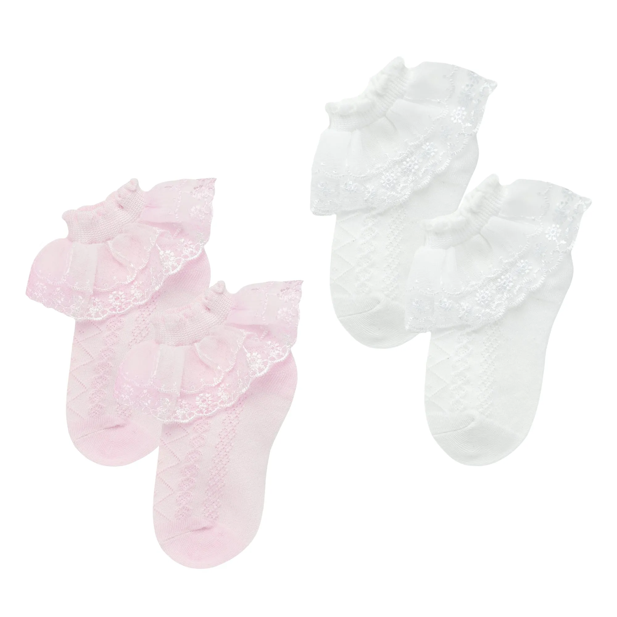 THE LITTLE LOOKERS Cute Cotton Baby Socks Set for Baby Girls I Socks for Infants/Toddlers/Kids - Pack of 2