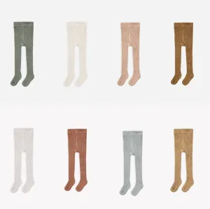 The Solid Ribbed Tights by Quincy Mae - BABY - Various Colours