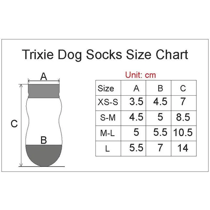 Trixie Non-Slip Dog Socks, Grey