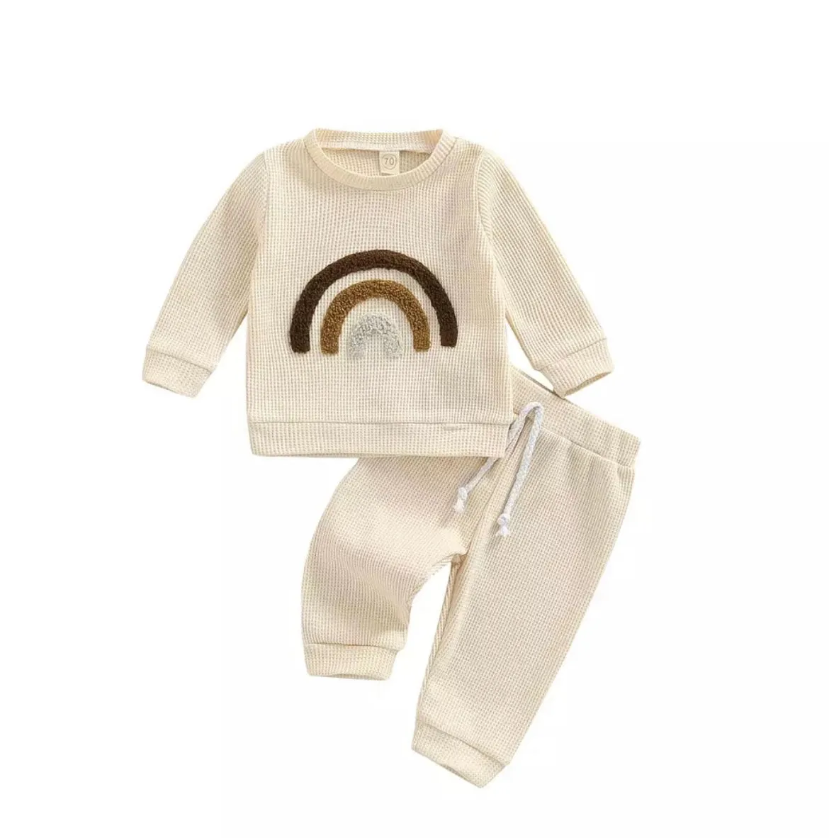 Waffle Boho Tracksuit - Ivory