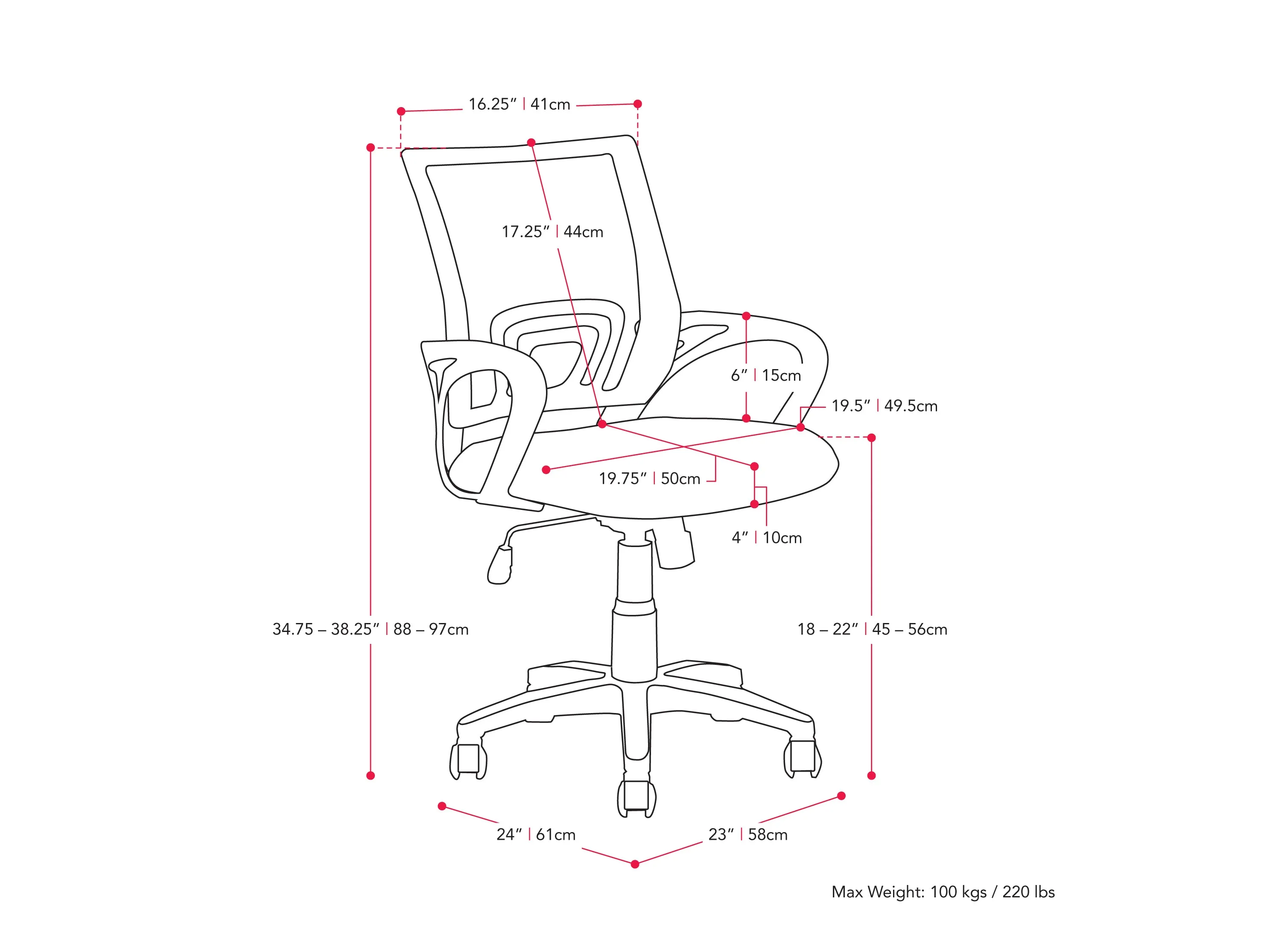 White Mesh Back Office Chair