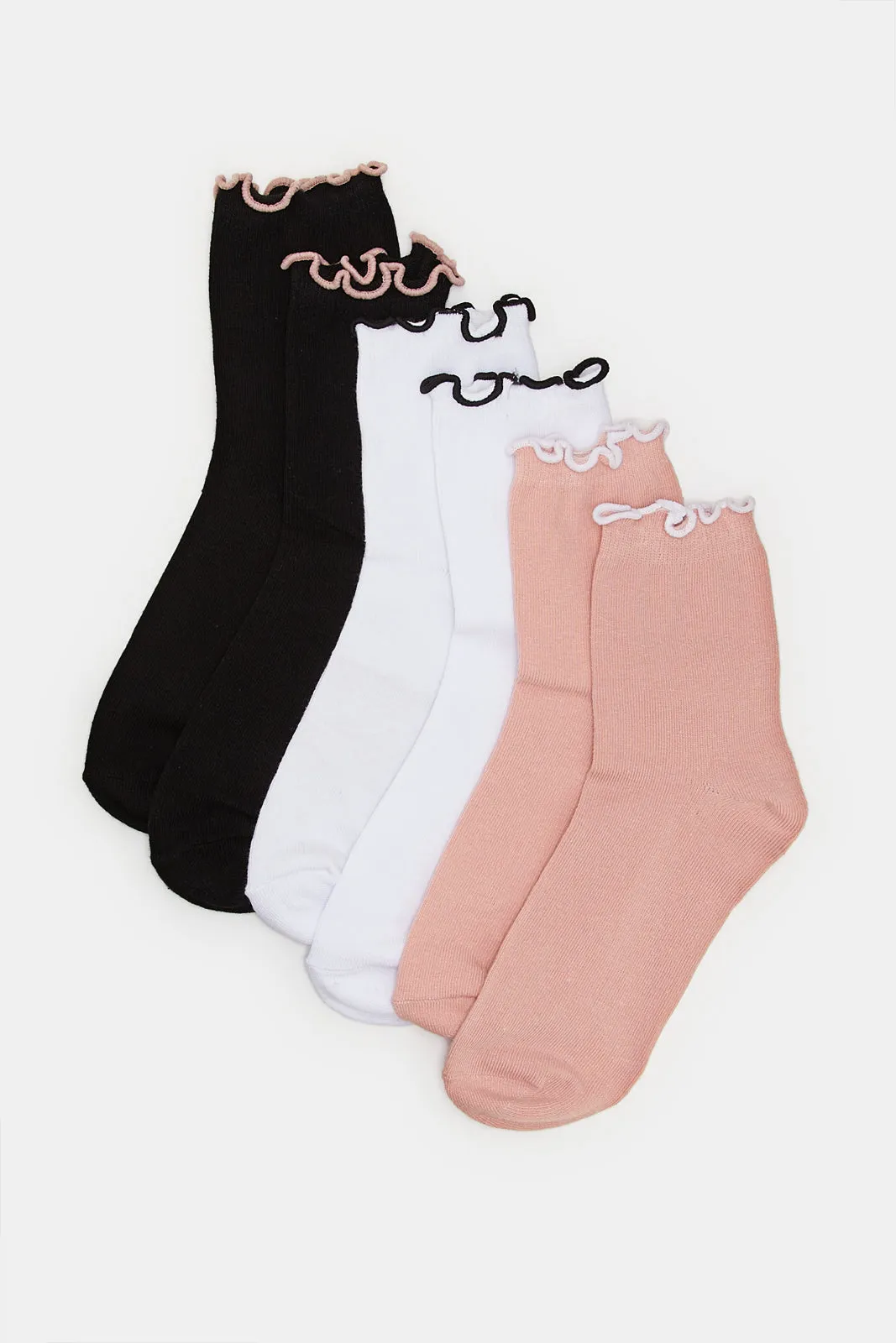 Women Assorted Crew Socks Set (Pack Of 3)