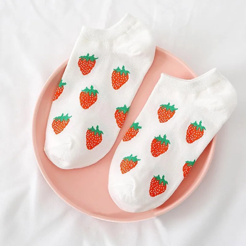 Women Sumptuously Soft Fruit Design Short Ankle Socks