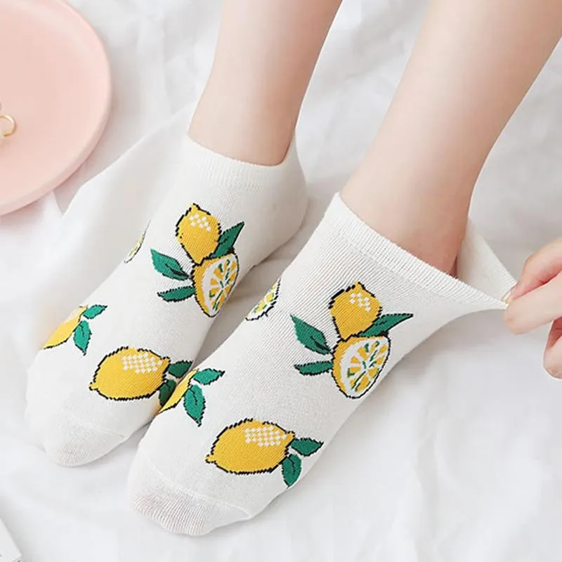 Women Sumptuously Soft Fruit Design Short Ankle Socks