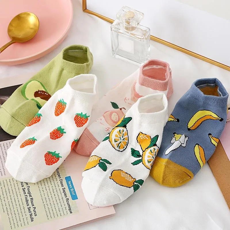 Women Sumptuously Soft Fruit Design Short Ankle Socks