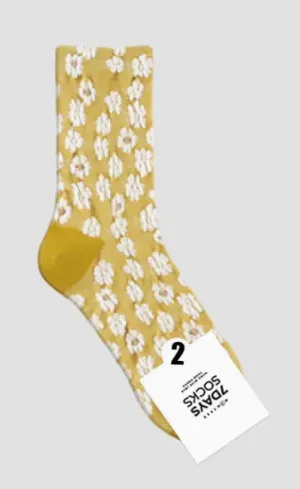 Women's Frill Baby Crew Socks -Gold