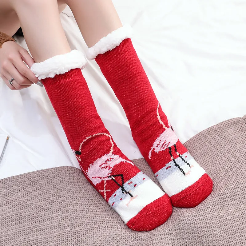 Women's Warm Funny Slipper Socks Autumn Winter Anti-slip Long Socks